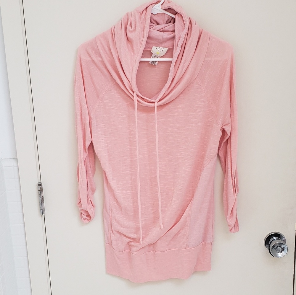 Lightweight Pink Athletic Cowl neck Hoodie XL